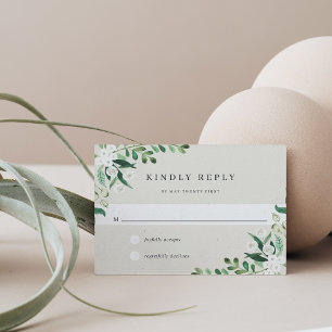 Greenhouse   Elegant Watercolor Botanical RSVP Card