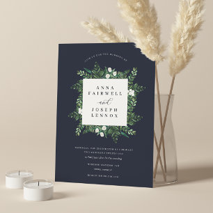 Greenhouse Elegant Watercolor Botanical Wedding Invitation