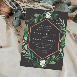 Greenhouse Frame   Watercolor Botanical Wedding Invitation