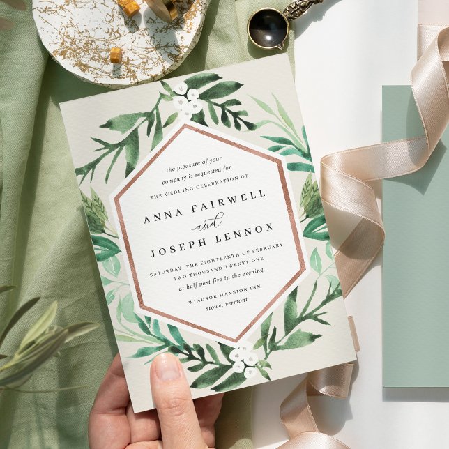 Greenhouse Frame | Watercolor Botanical Wedding Invitation (Creator Uploaded)