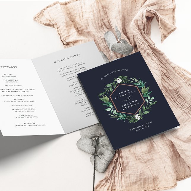 Greenhouse Frame | Watercolor Botanical Wedding Programme (Creator Uploaded)