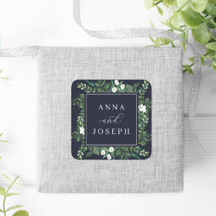 Greenhouse Frame   Watercolor Botanical Wedding Square Sticker