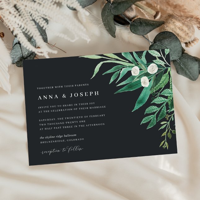 Greenhouse | Green Watercolor Foliage Wedding Invitation (Creator Uploaded)