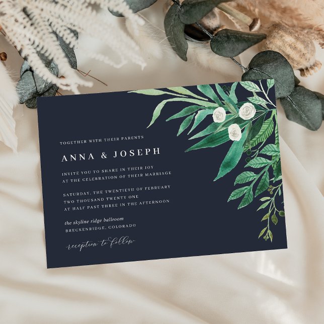Greenhouse | Green Watercolor Foliage Wedding Invitation (Creator Uploaded)