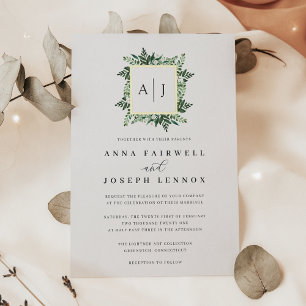 Greenhouse Monogram   Green Botanical Wedding
