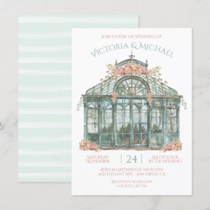 Greenhouse Venue Wedding Watercolor Invitation