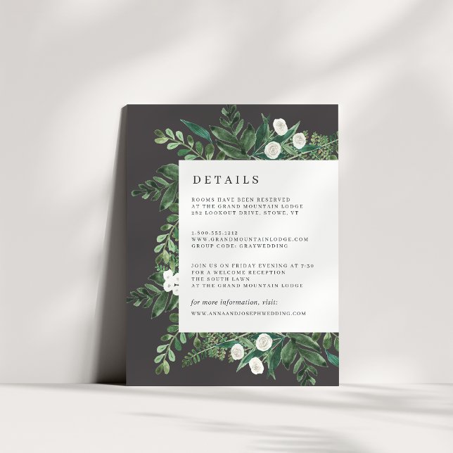 Greenhouse | Watercolor Botanical Guest Details Enclosure Card (Creator Uploaded)