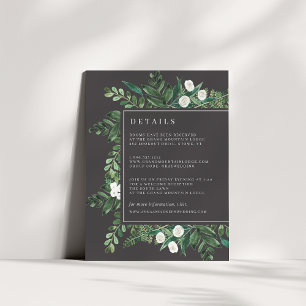 Greenhouse Watercolor Botanical Guest Information Enclosure Card