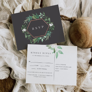 Greenhouse Watercolor Botanical Meal Choice RSVP Invitation Postcard