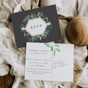 Greenhouse   Watercolor Botanical Meal Choice RSVP Invitation Postcard