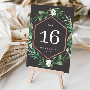 Greenhouse Watercolor Botanical Table Number