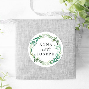Greenhouse   Watercolor Botanical Wedding Classic Round Sticker