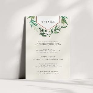Greenhouse   Watercolor Botanical Wedding Details Enclosure Card