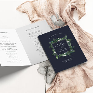 Greenhouse Watercolor Botanical Wedding Programme