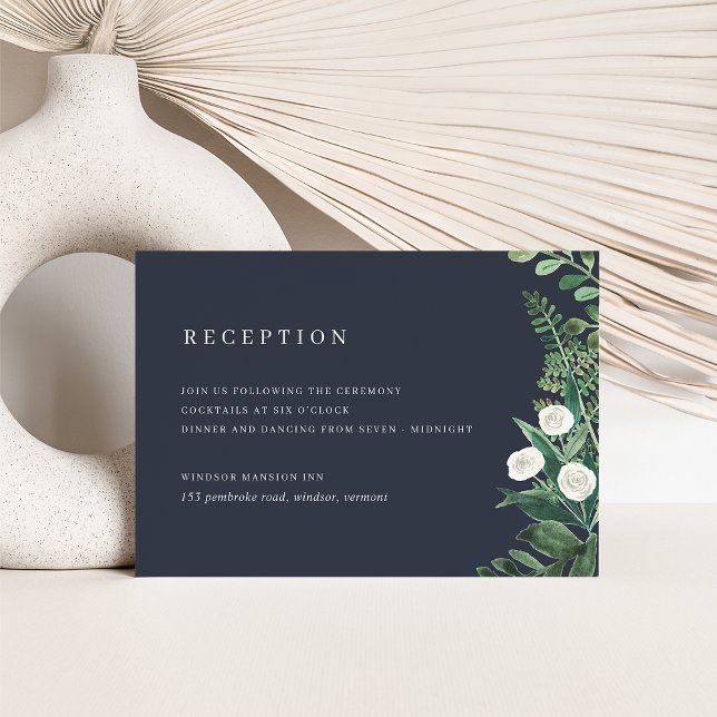 Greenhouse Watercolor Botanical Wedding Reception Enclosure Card (Creator Uploaded)