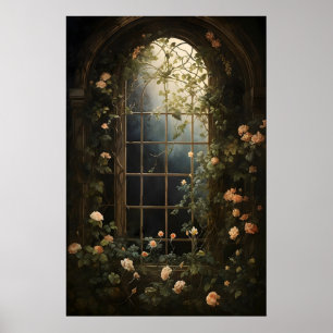 Greenhouse Window Fern Art Print, Cottagecore Poster