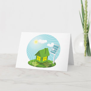 Greenhouse With Solar Energy Greeting Cards