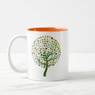 Greenie tree eco planet Two-Tone coffee mug
