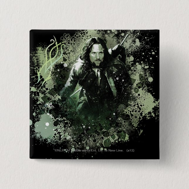 Greenish Aragorn Vector Collage 15 Cm Square Badge (Front)