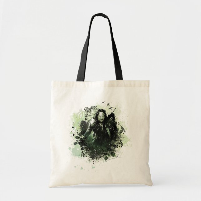 Greenish Aragorn Vector Collage Tote Bag (Front)