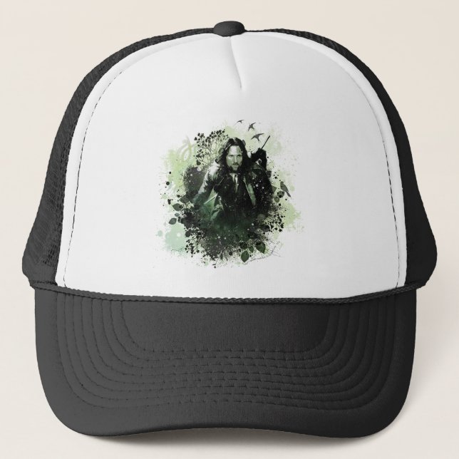 Greenish Aragorn Vector Collage Trucker Hat (Front)