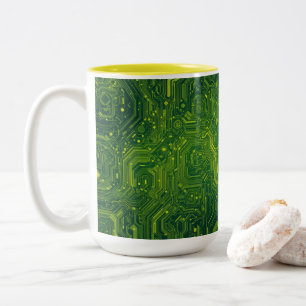 Greenish Cyber Two-Tone Coffee Mug
