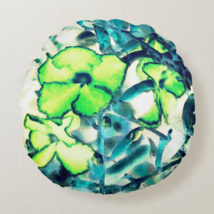 Greenish flower from changing colours round cushion
