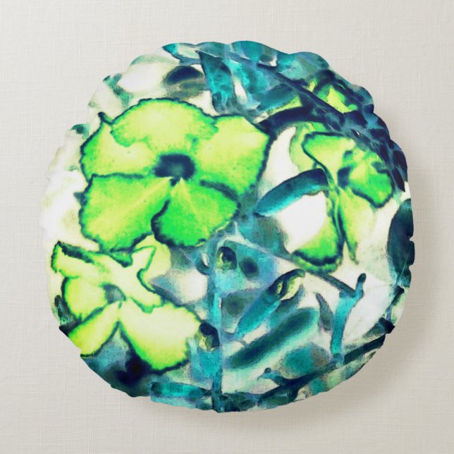 Greenish flower from changing colours round cushion (Front)