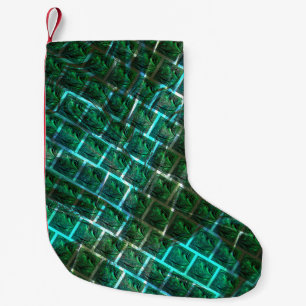 'Greenish framed eyes', scratches and blue grating Small Christmas Stocking