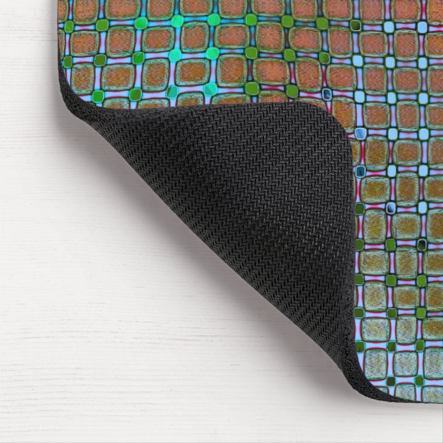 Greenish mizzle spots under grid rustic antiquated mouse mat (Corner)