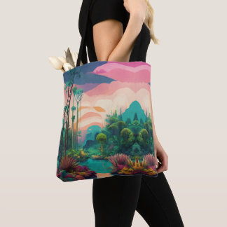 Greenish Rainforest Nature Love  Tote Bag