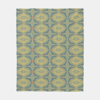Greenish Retro Vintage Pattern Fleece Blanket