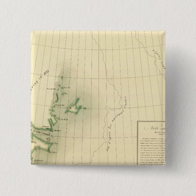 Greenland Atlas Map 15 Cm Square Badge (Front)