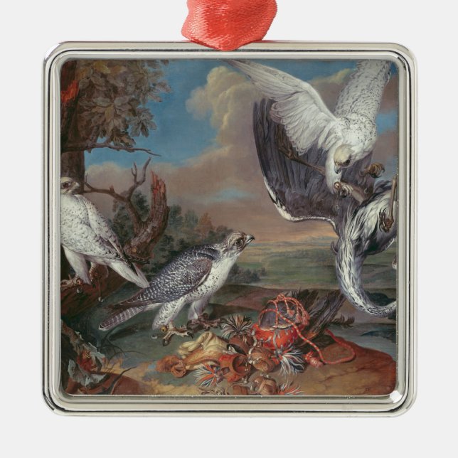 Greenland Cyr Falcons Metal Tree Decoration (Front)