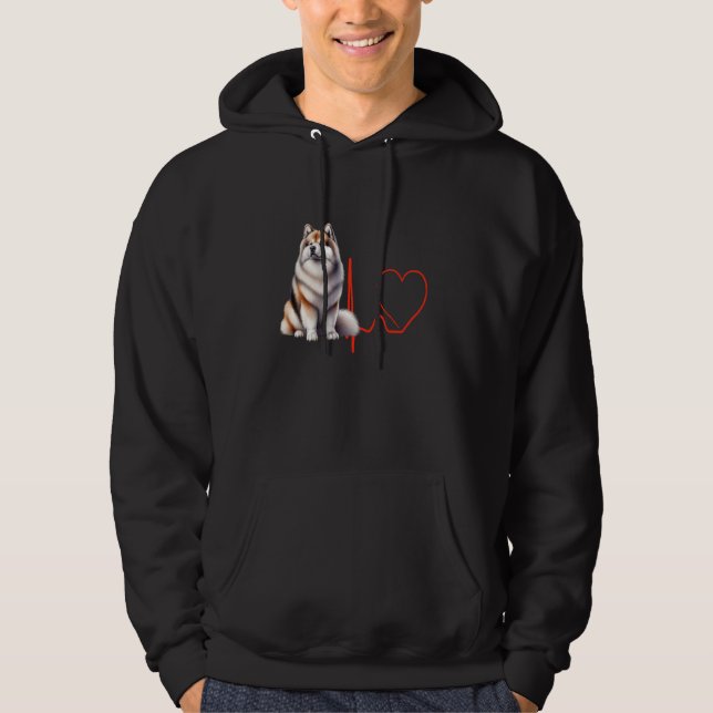 Greenland Dog Heartbeat EKG Funny Dogs Lover & Own Hoodie (Front)