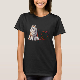 Greenland Dog Heartbeat EKG Funny Dogs Lover & Own T-Shirt