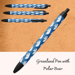 Greenland Emblem Pen, Blue, Business, Polar Bear Black Ink Pen