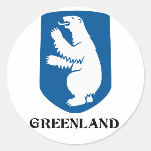 GREENLAND - emblem/symbol/coat of arms/flag Classic Round Sticker