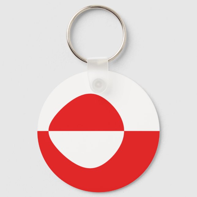 Greenland Fisheye Flag Keychain (Front)