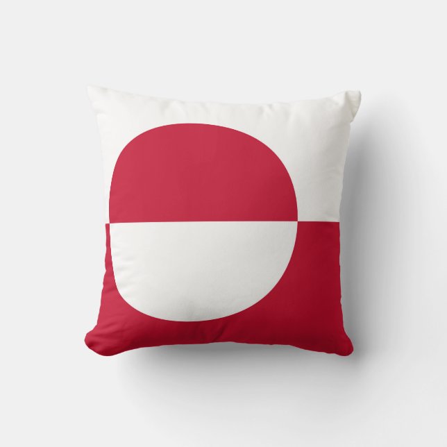 Greenland Flag American MoJo Pillow (Front)