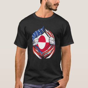 Greenland Flag American Proud of My Greenland Heri T-Shirt