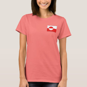 Greenland Flag and Map dk T-Shirt