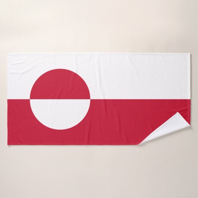 Greenland Flag Bath Towel Set (Bath Towel)