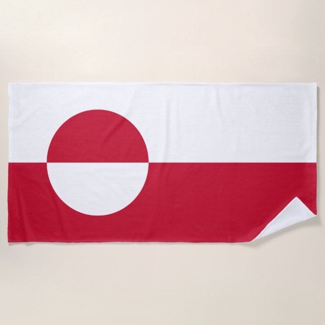 Greenland Flag Beach Towel (Front)