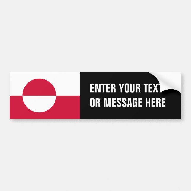 Greenland Flag Bumper Sticker (Front)