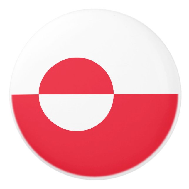 Greenland flag ceramic knob (Front)