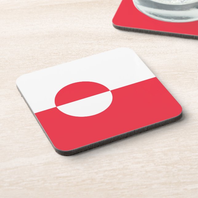 Greenland flag coaster (Left Side)