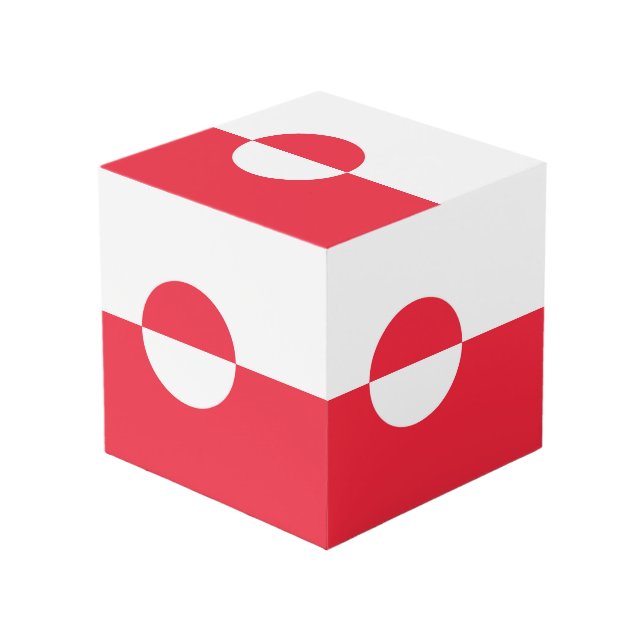 Greenland flag cube (Front Angled)