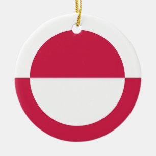 Greenland Flag Emblem Ceramic Tree Decoration