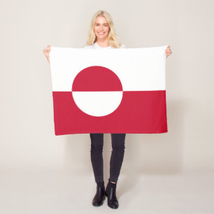 Greenland Flag Fleece Blanket